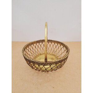 Brass Bowl With Swing Handle/Brass Fruit Bowl/Vintage Brass Bowl With